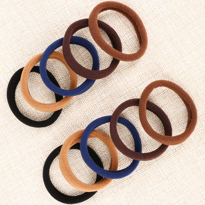 BAOLI 100PCS Large Cotton Seamless Hair Ties Bands, Ponytail Holders, Thick Hair Elastics for Thick Heavy and Curly Hair, 2 Inch in Diameter and 5 Colors by BAOLI - Image 4